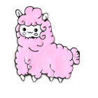 Alpaca Lapel Pin - Alpaca Pink